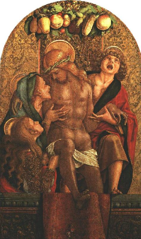 CRIVELLI, Carlo Lamentation over the Dead Christ fdg oil painting picture